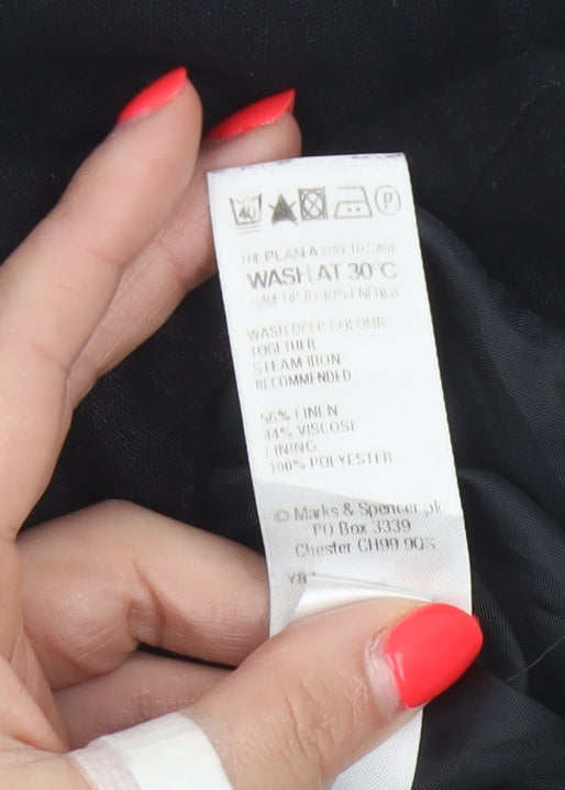 Marks and Spencer Per Una Women Black UK 12 Sleeveless Pencil Midi Dress