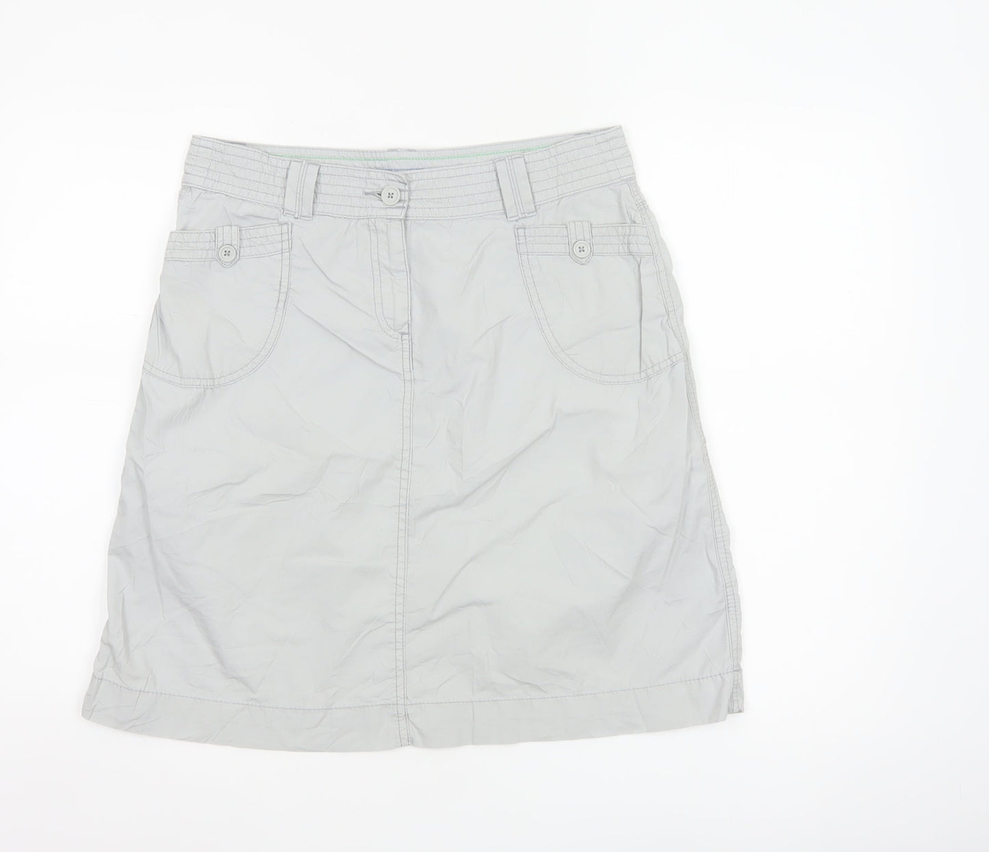 Marks and Spencer Women's Grey UK 12 Straight Knee Length Cotton Skirt