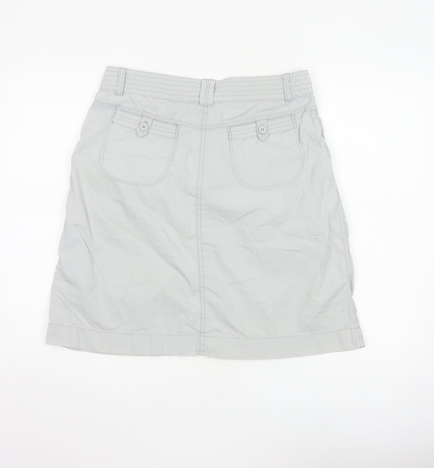 Marks and Spencer Women's Grey UK 12 Straight Knee Length Cotton Skirt