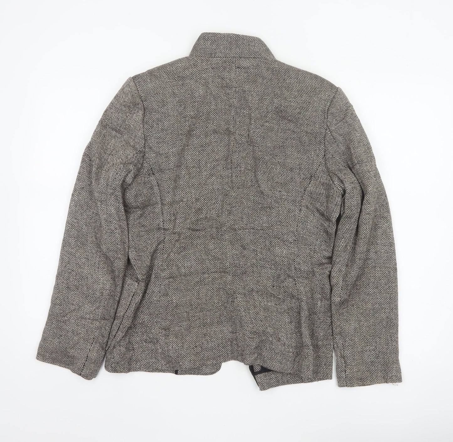 Kasper Women’s Grey Linen Blend Open Front Tweed Jacket Size 8