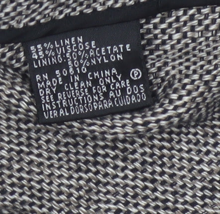 Kasper Women’s Grey Linen Blend Open Front Tweed Jacket Size 8