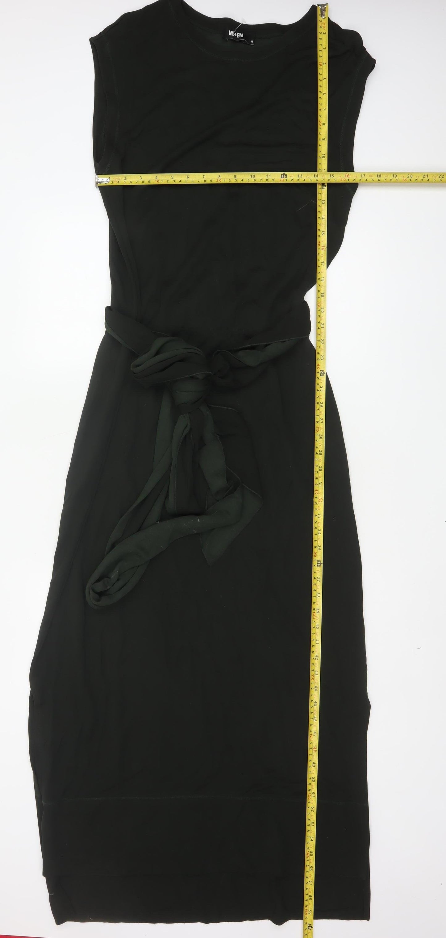 ME+EM Women Black UK 14 Sleeveless Maxi Belted Dress