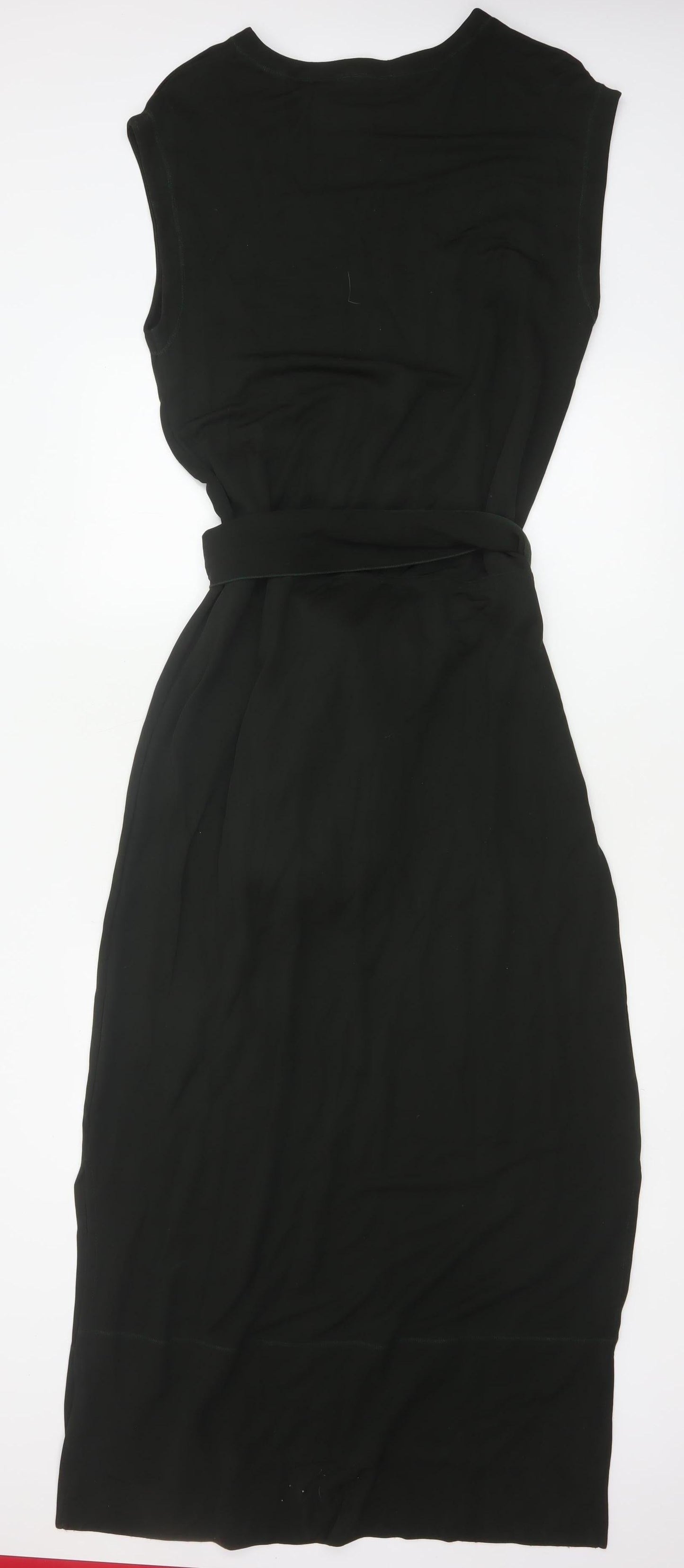 ME+EM Women Black UK 14 Sleeveless Maxi Belted Dress
