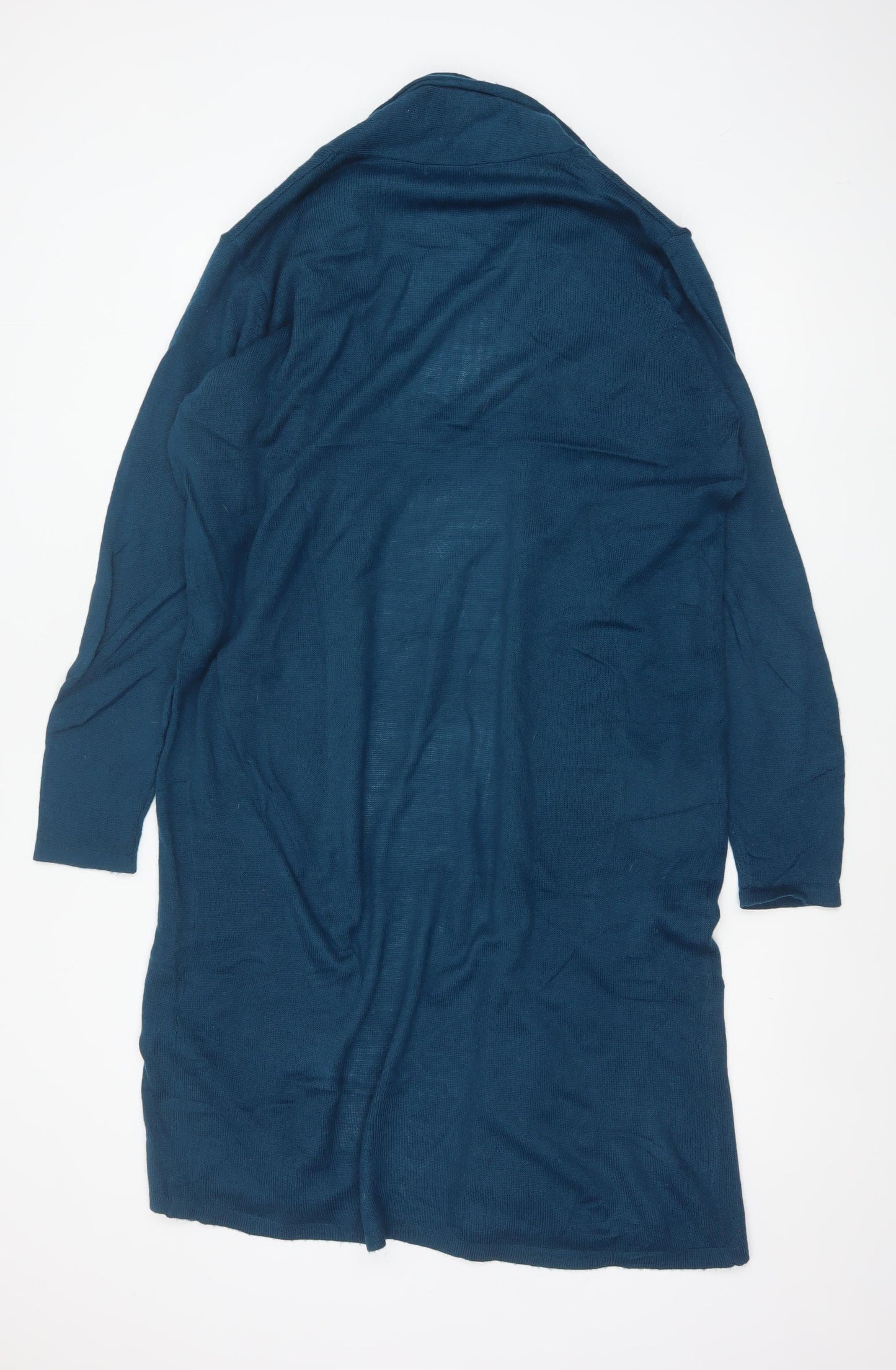 Roman Women’s Blue Size 16 Longline Open Knit Cardigan Pockets