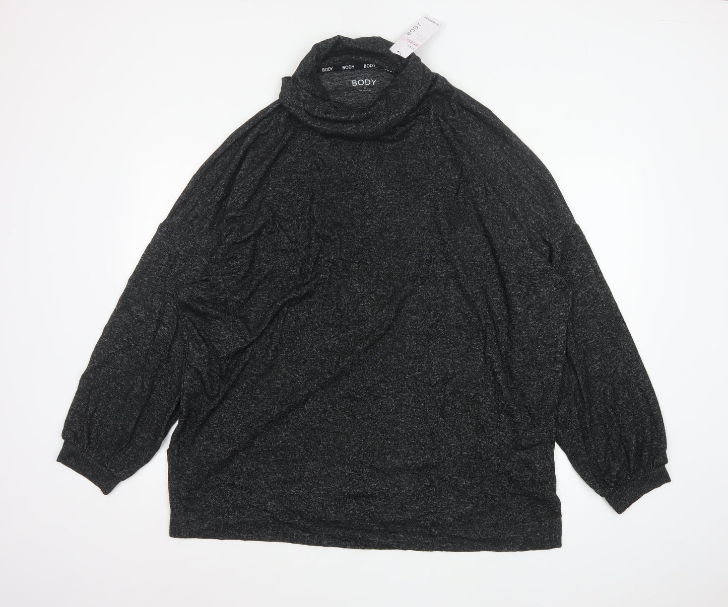 Marks and Spencer Women Black UK 20 Cowl Neck Knit Lounge Set Jumper