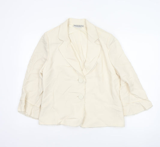Gold by Michael H Women's Ivory UK 14 Vintage Two Button Blazer