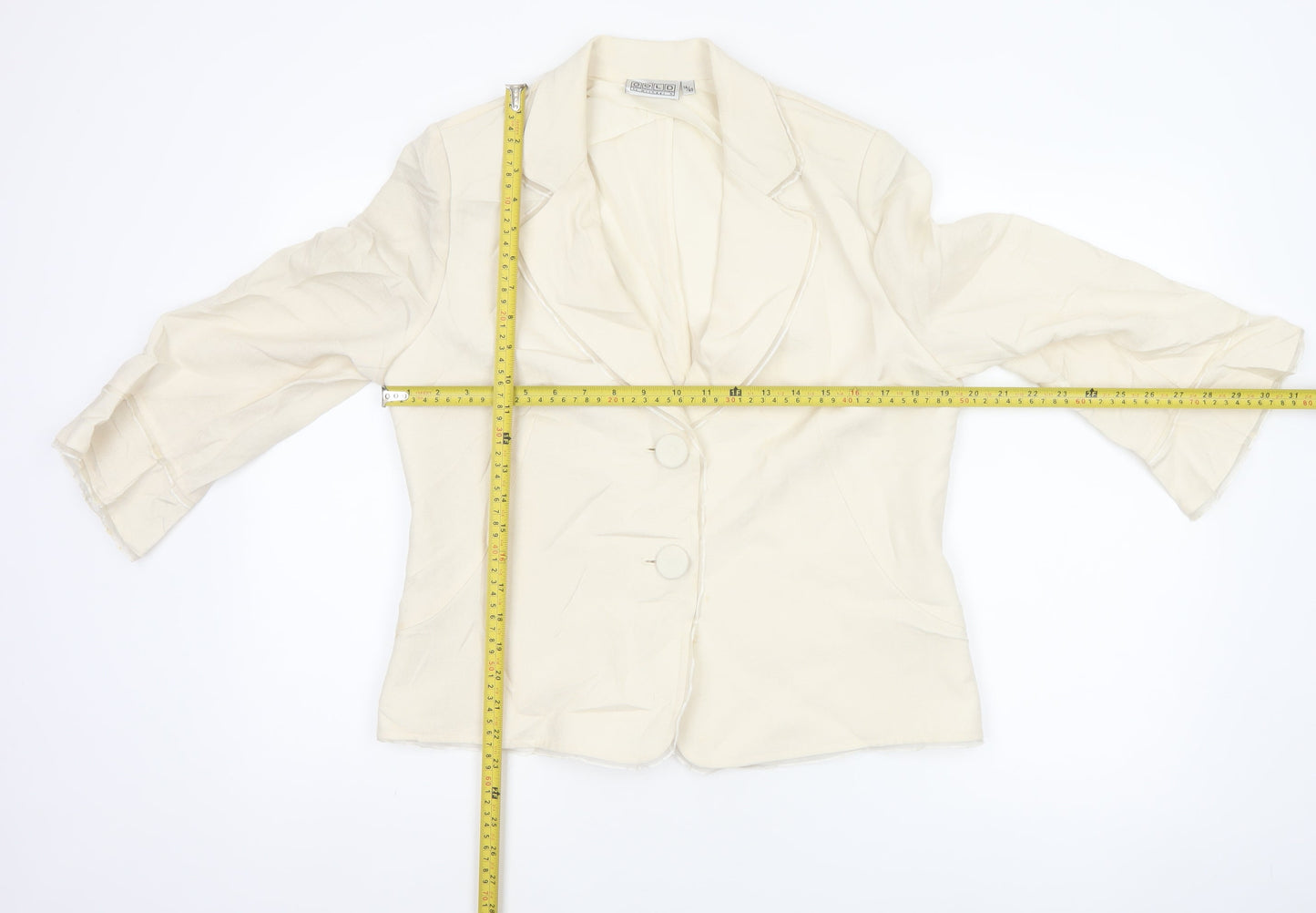 Gold by Michael H Women's Ivory UK 14 Vintage Two Button Blazer