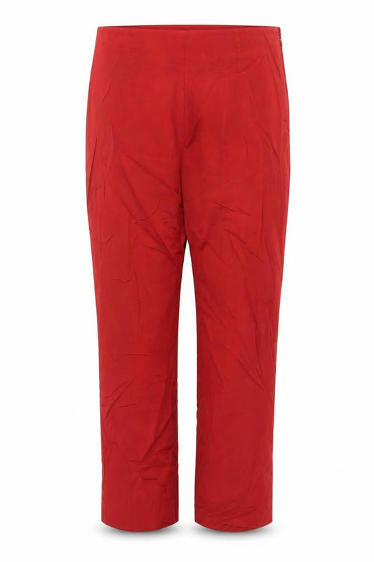 Marks & Spencer Women Red UK 14 Short Straight Leg Trousers
