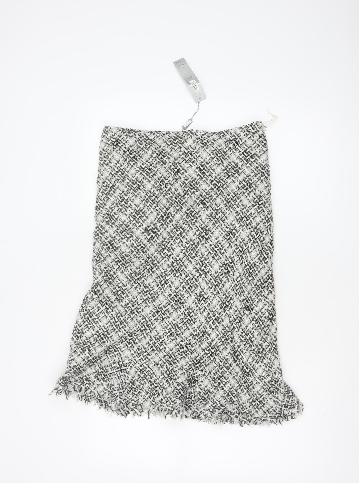 Per Una Women Grey Tweed Trumpet Knee Length Skirt UK 10 NWT