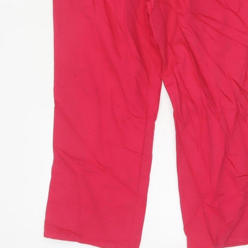 Oscar B. Women’s Red UK 14 Capri Trousers Elastic Waist Pockets