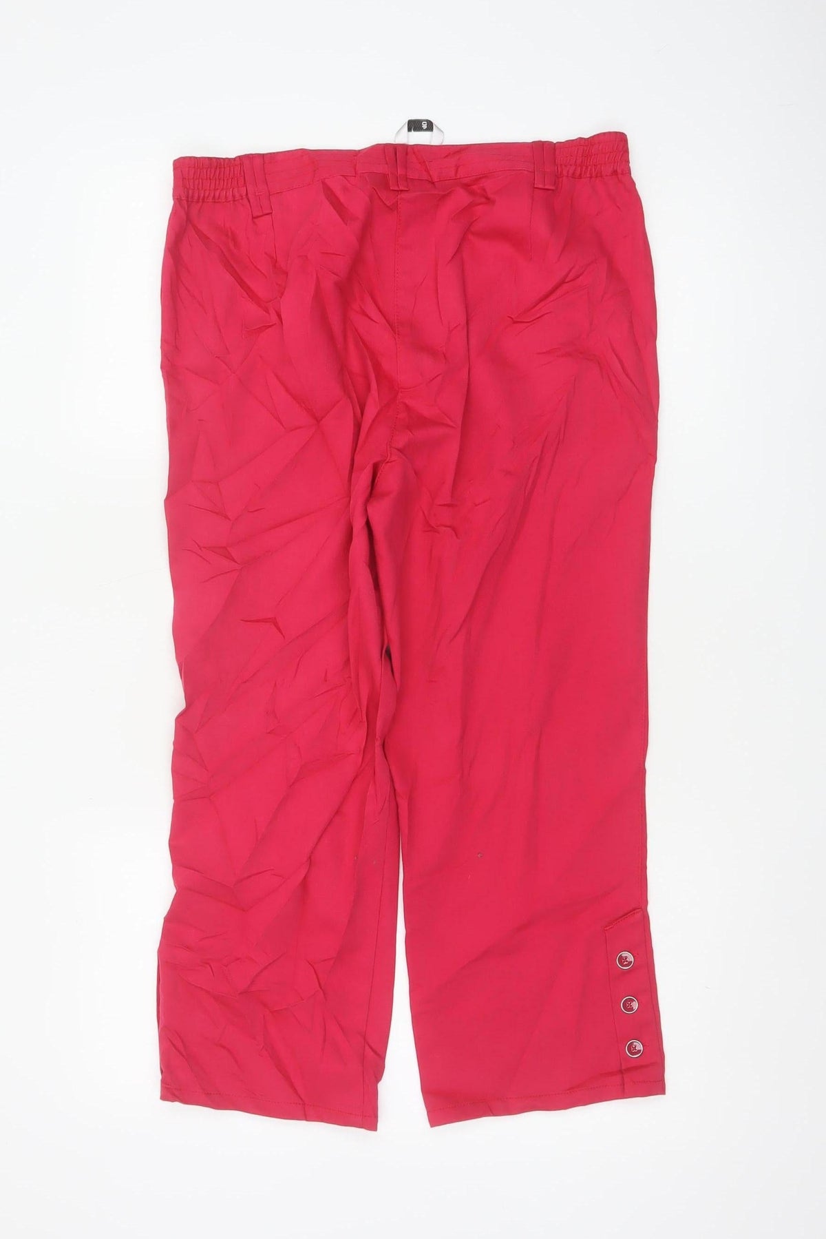 Oscar B. Women’s Red UK 14 Capri Trousers Elastic Waist Pockets