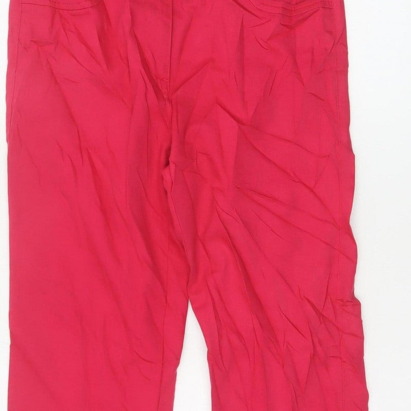 Oscar B. Women’s Red UK 14 Capri Trousers Elastic Waist Pockets