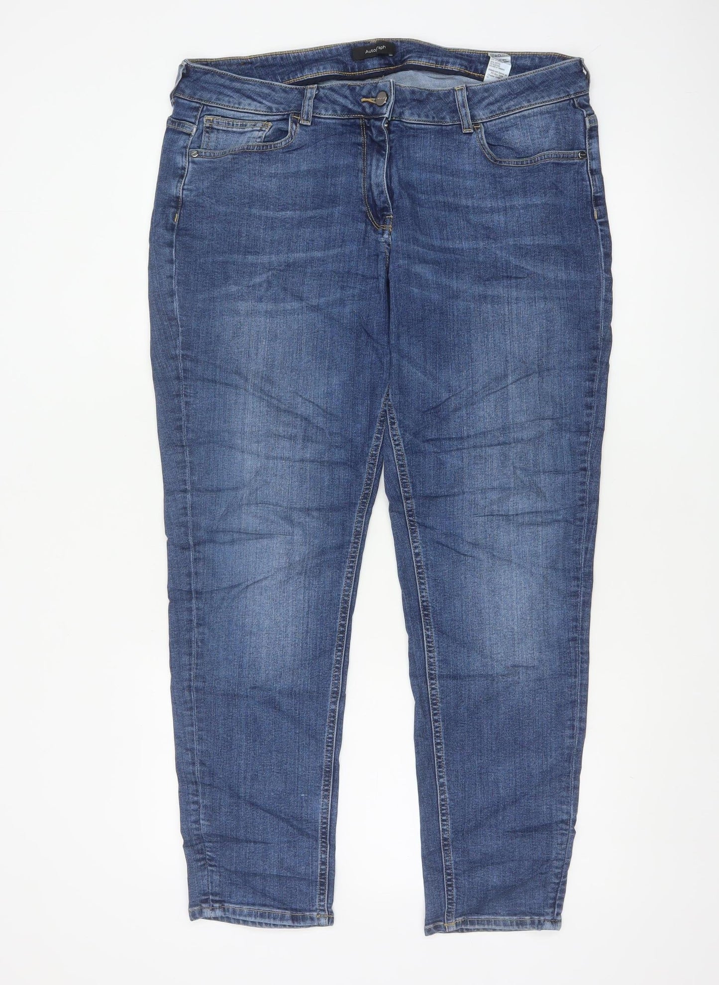 M&S Autograph Women’s Blue UK 16 Mid Rise Skinny Stretch Jeans