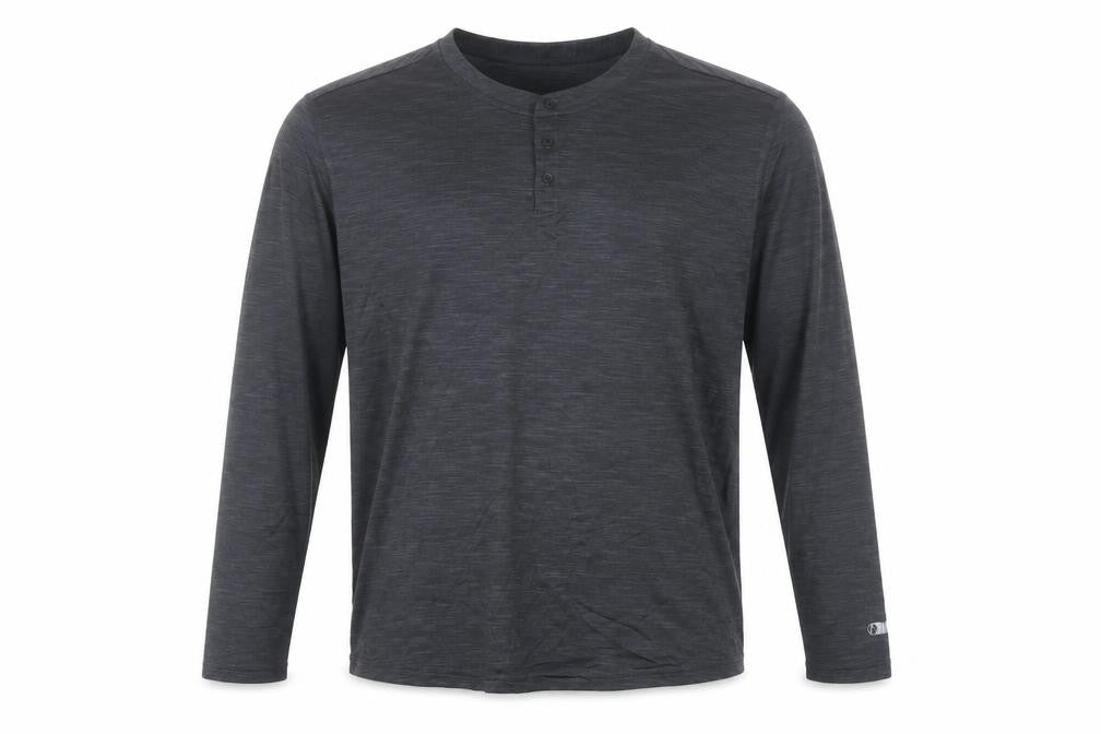 Marks and Spencer Men Grey XL Active Long Sleeve Henley T-Shirt