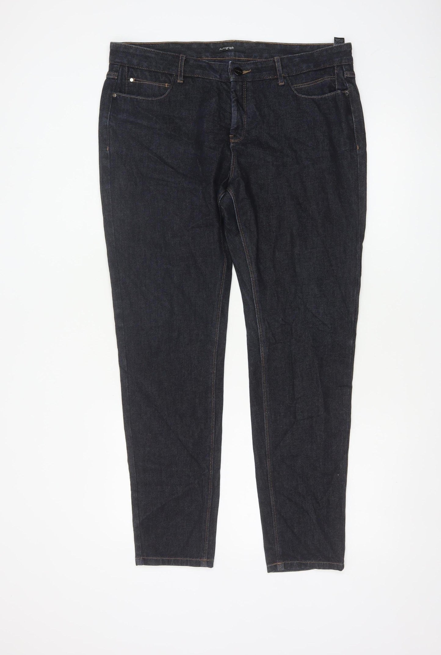 Autograph Women’s Dark Blue UK 16 Slim Tapered Stretch Jeans