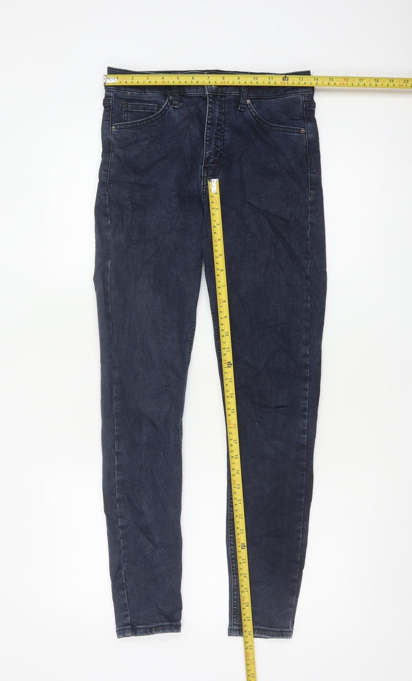Topshop Women's Blue UK 10 Jamie High Rise Skinny Jeans W28 L32