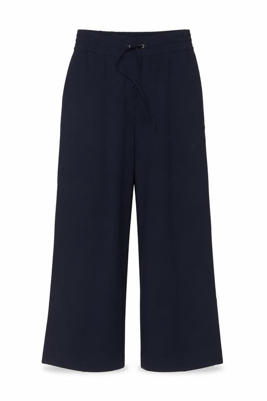 M&S Women’s Navy Blue UK 12 Wide-Leg Drawstring Trousers