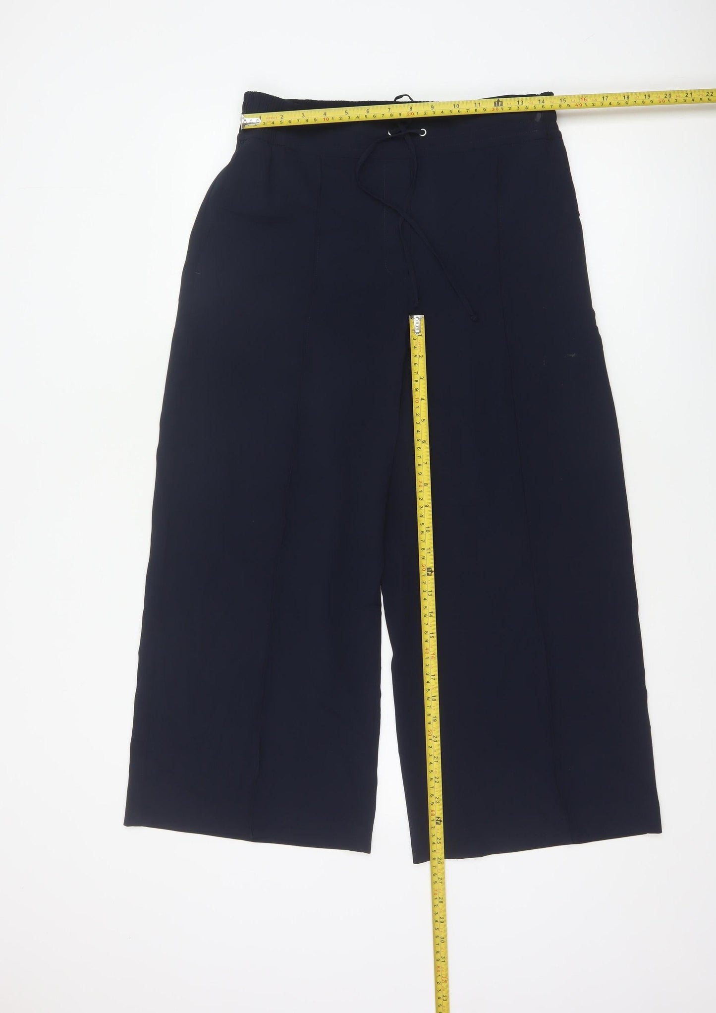 M&S Women’s Navy Blue UK 12 Wide-Leg Drawstring Trousers