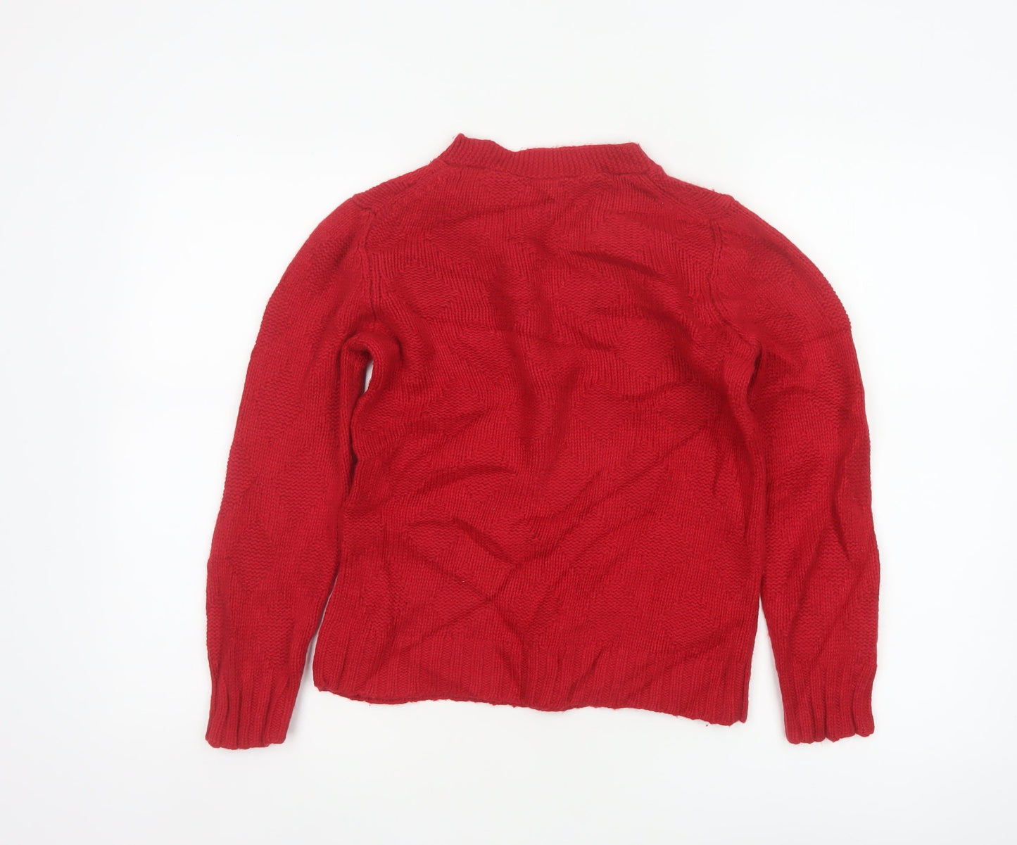 Hobbs Women’s Red Size 10 Cable Knit Bow High Neck Jumper
