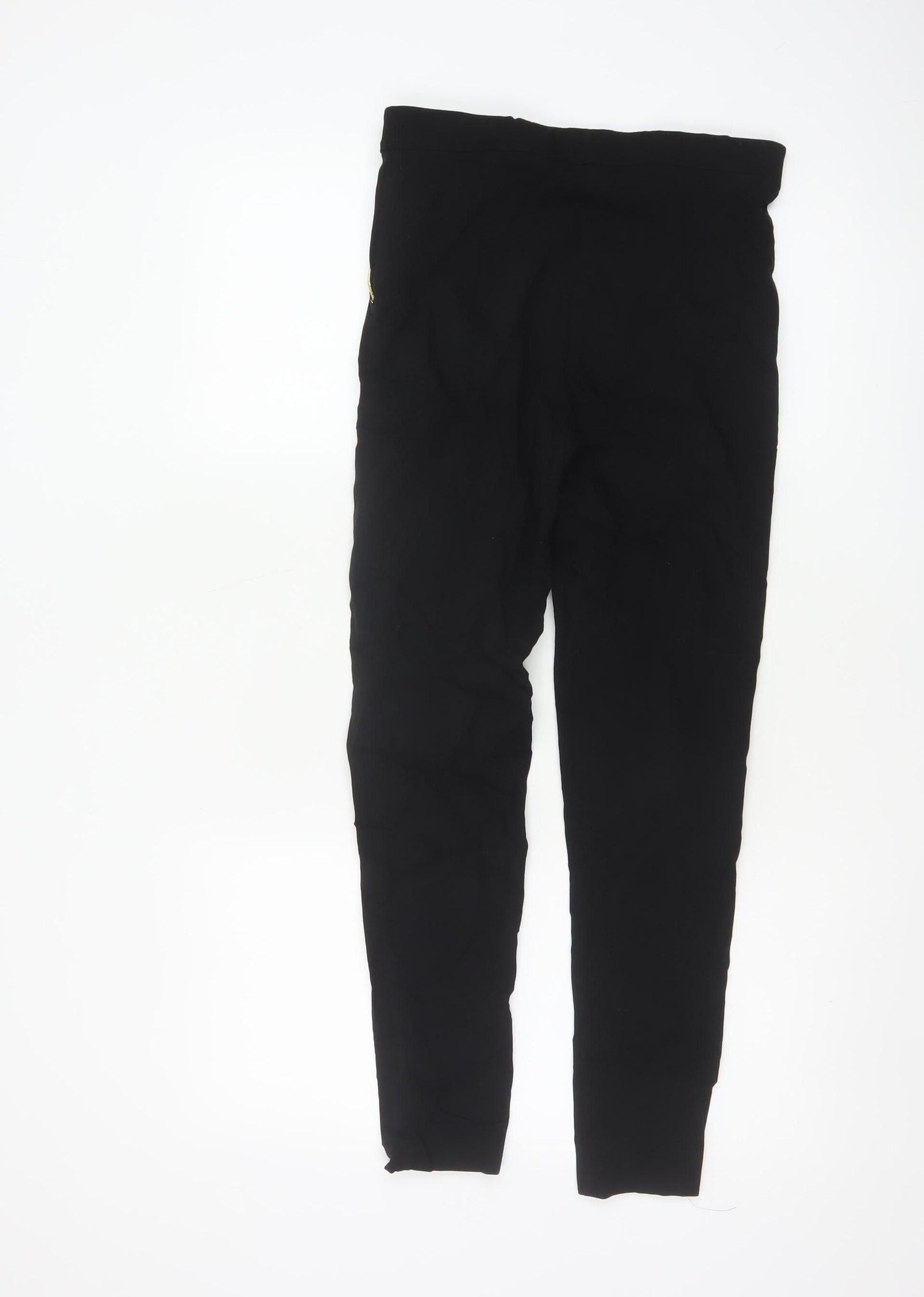 Dorothy Perkins Women’s Black UK 10 Skinny Trousers Gold Zip Pockets