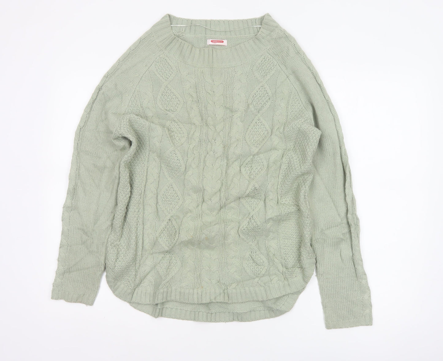 Damart Women’s Sage Green M Cable-Knit Thermal Pullover Jumper