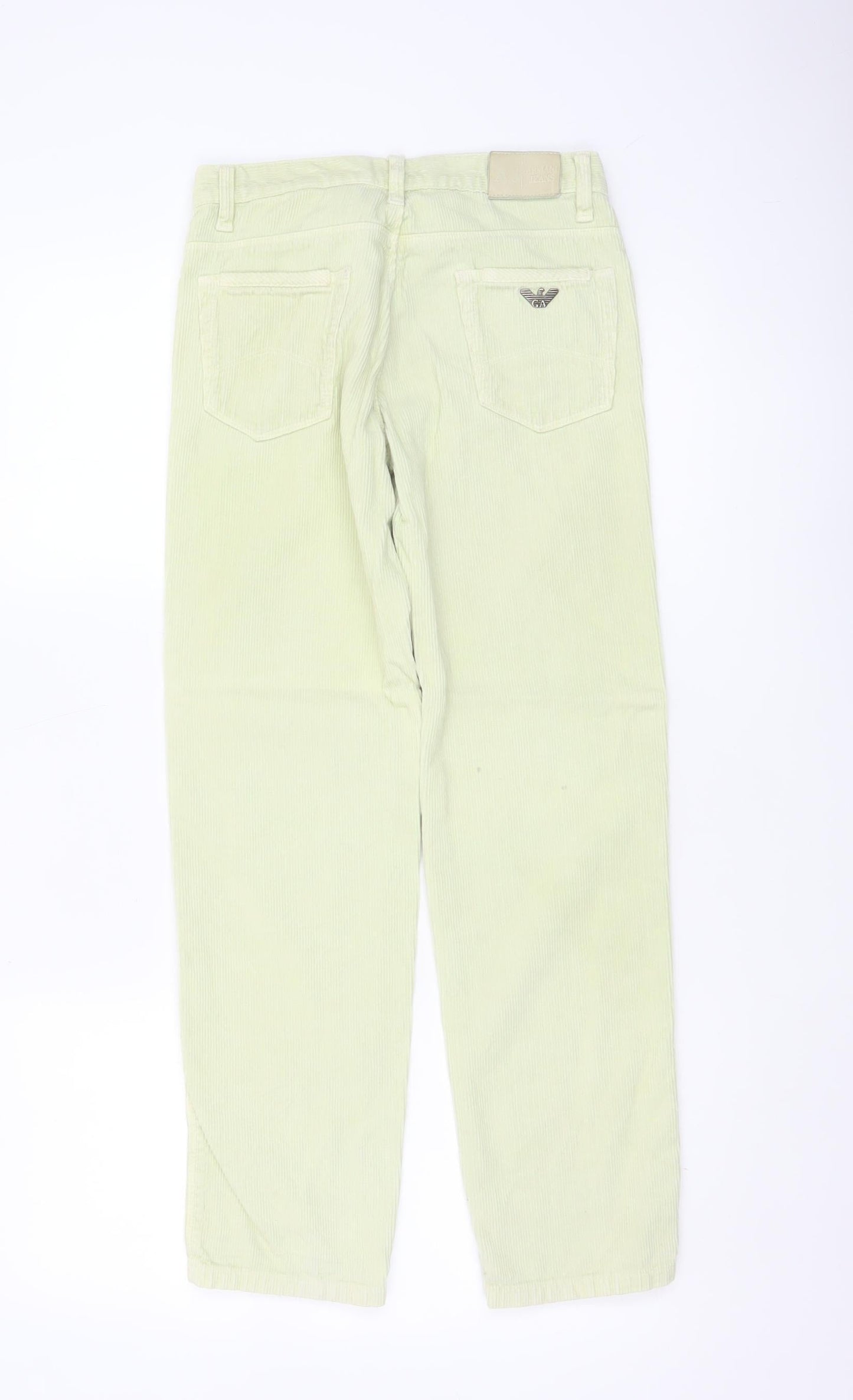 Armani Teen Boys Green 11 Years Corduroy Chino Trousers 148cm