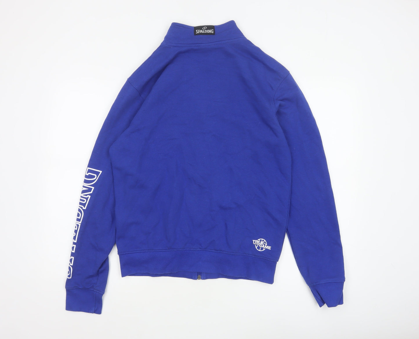 Spalding Men’s Blue S Full Zip Basketball Track Jacket Logo Pockets