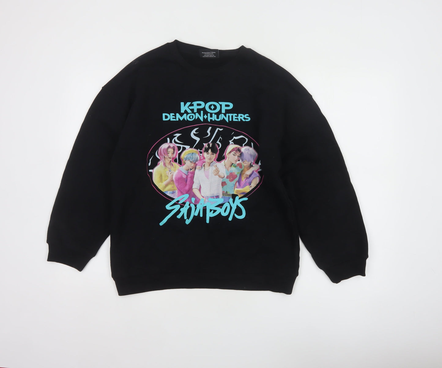 Netflix KPop Demon Hunters Saja Boys Black 13 Years Graphic Sweatshirt