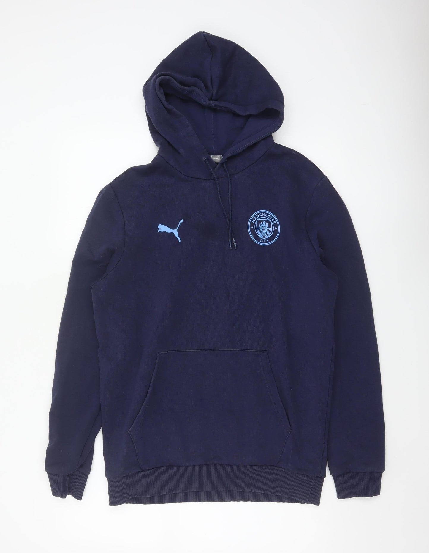 Puma Men’s Blue M Manchester City Football Pullover Hoodie Logo