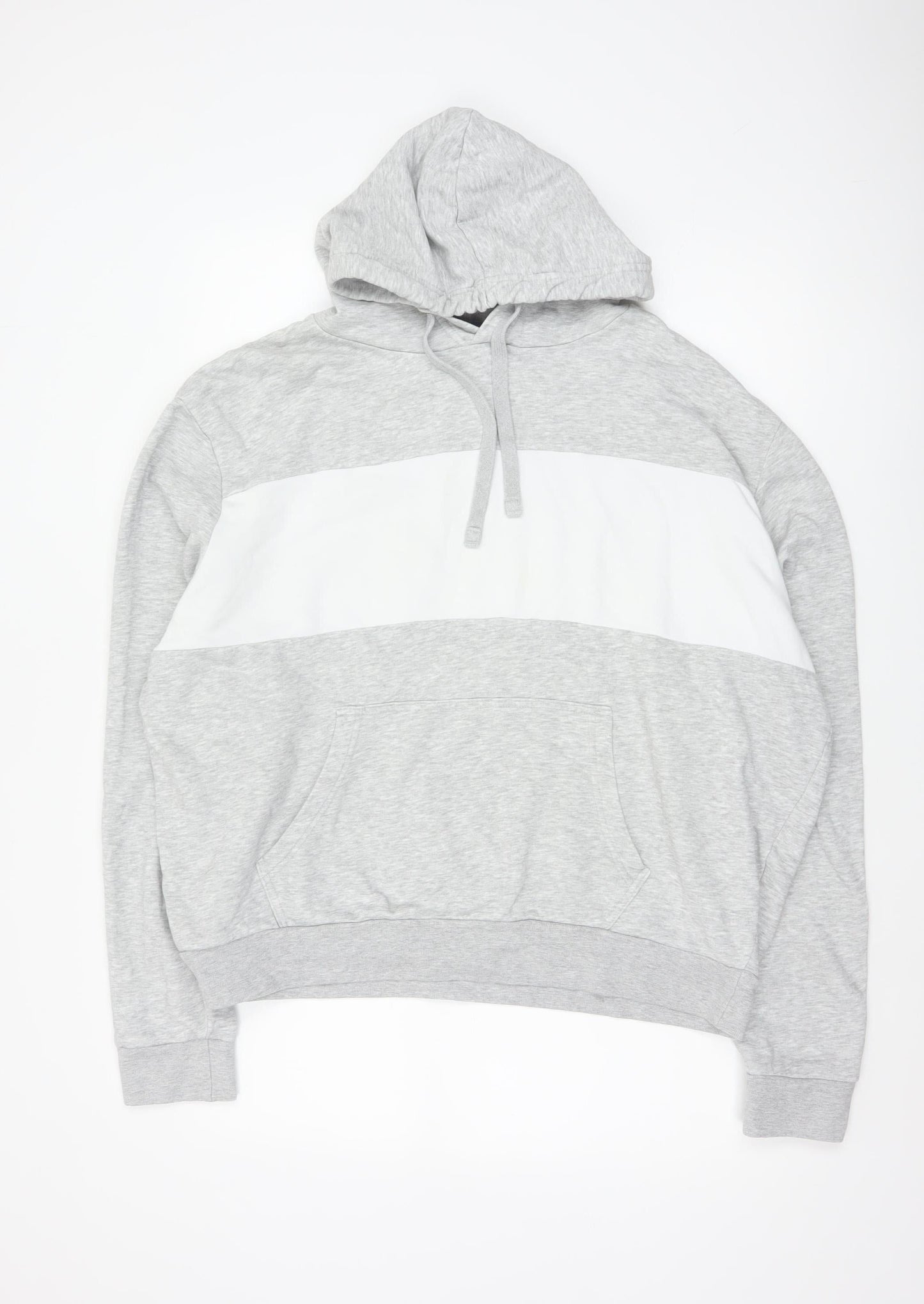 C&A Women’s Grey White Colourblock Pullover Hoodie 2XL Cotton Blend