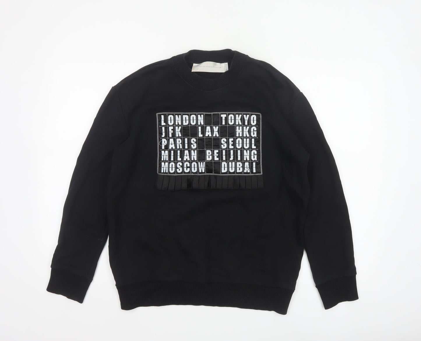 Victoria Victoria Beckham Women Black M City Graphic Pullover Sweatshirt