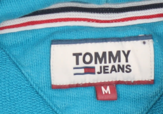 Tommy Jeans Women’s Blue M Pullover Logo Hoodie Cotton