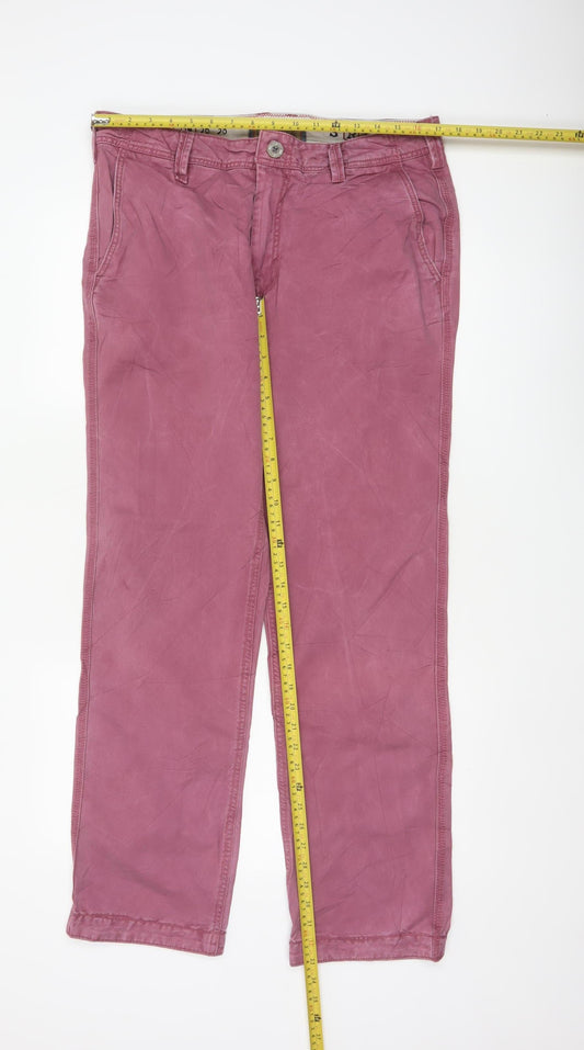 Fat Face Men’s Pink 34in Cotton Straight Chino Trousers