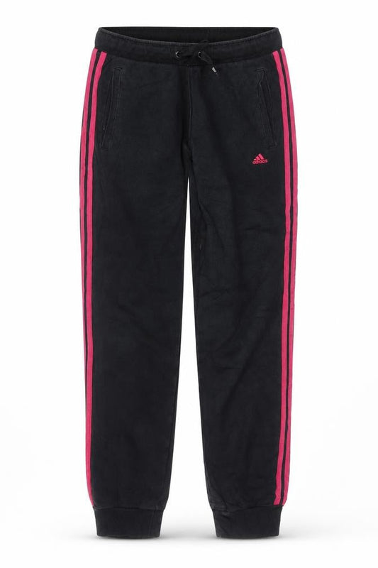 Adidas Girls Black Pink Stripe Jogger Trousers 13-14 Years