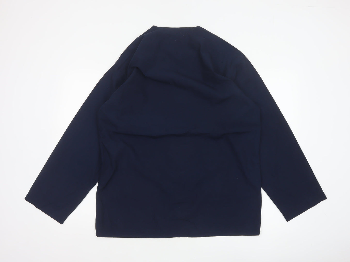 Pierre Cardin Men’s Blue M V-Neck Button-Up Casual Shirt Jacket