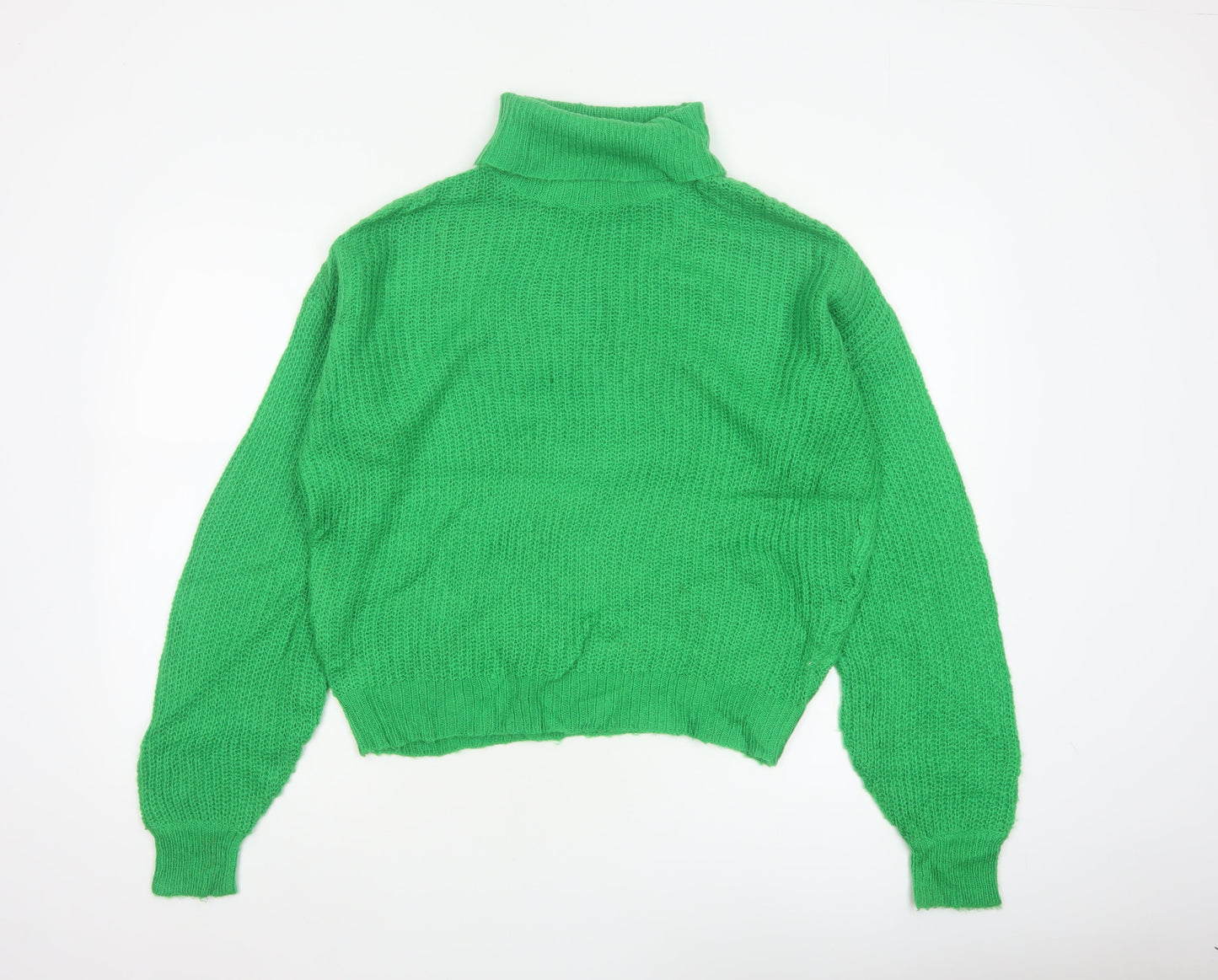 Threadbare Women Green UK 8 Roll Neck Chunky Knit Jumper