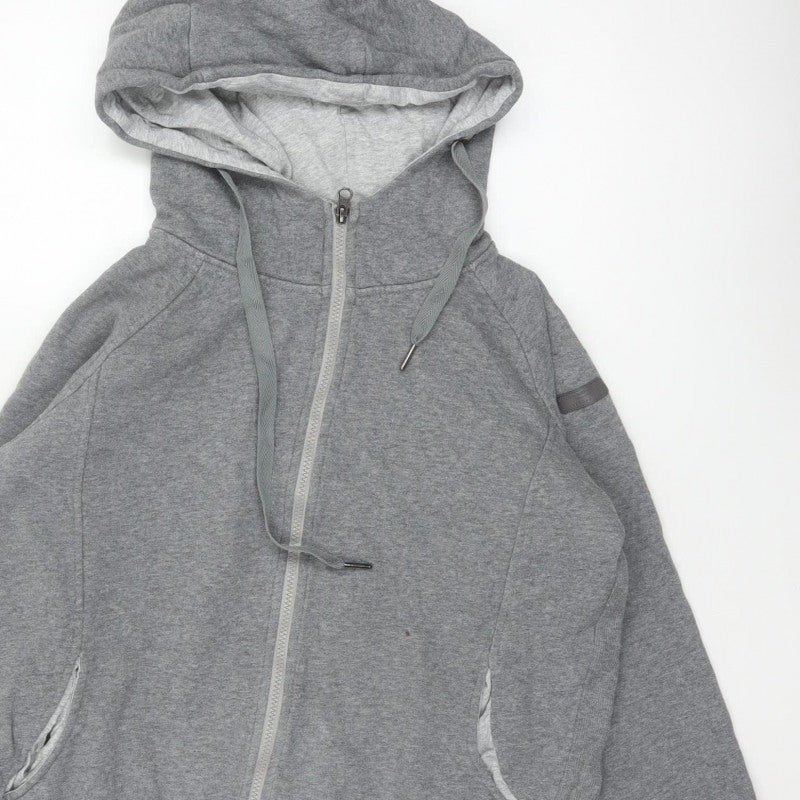 Seraphine Women Grey Medium Full Zip Hooded Maternity Fleece Hoodie