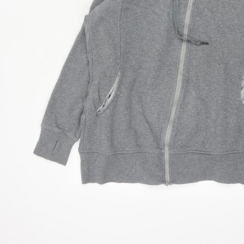 Seraphine Women Grey Medium Full Zip Hooded Maternity Fleece Hoodie