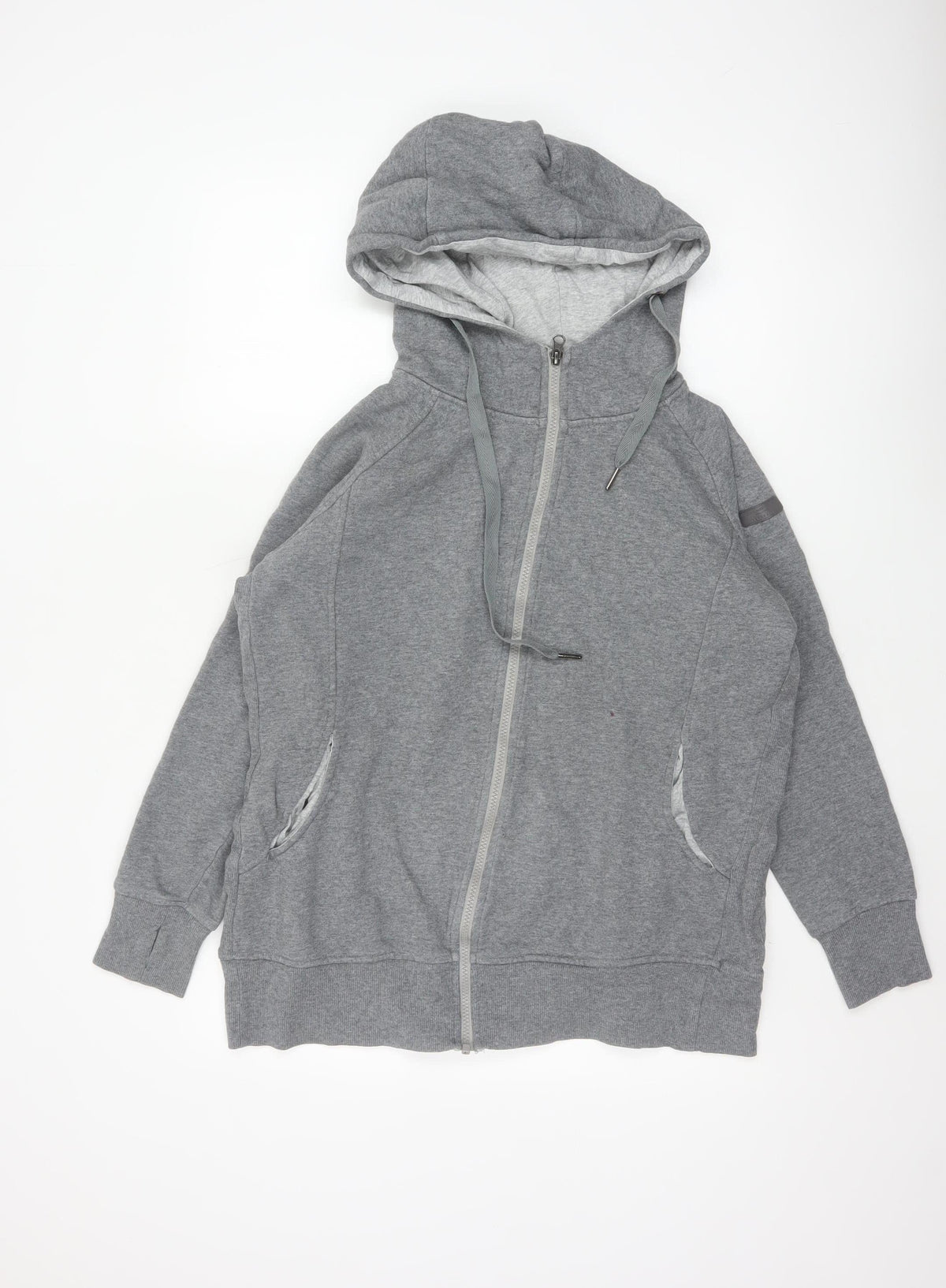 Seraphine Women Grey Medium Full Zip Hooded Maternity Fleece Hoodie