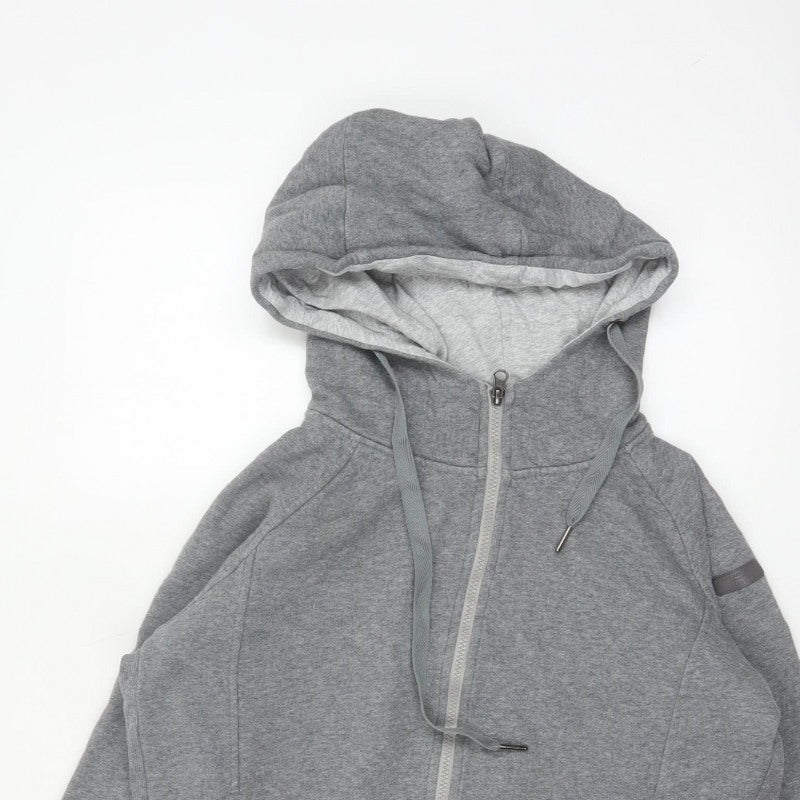 Seraphine Women Grey Medium Full Zip Hooded Maternity Fleece Hoodie
