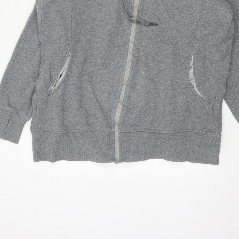 Seraphine Women Grey Medium Full Zip Hooded Maternity Fleece Hoodie
