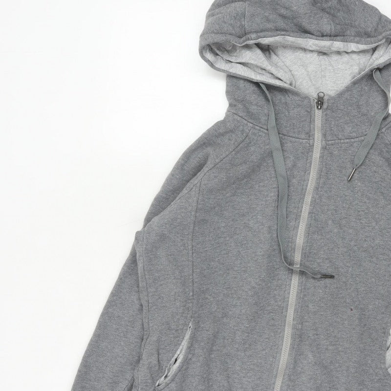 Seraphine Women Grey Medium Full Zip Hooded Maternity Fleece Hoodie