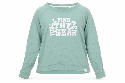 FatFace Women Green UK 10 Pullover Sweatshirt Sea Graphic Raglan