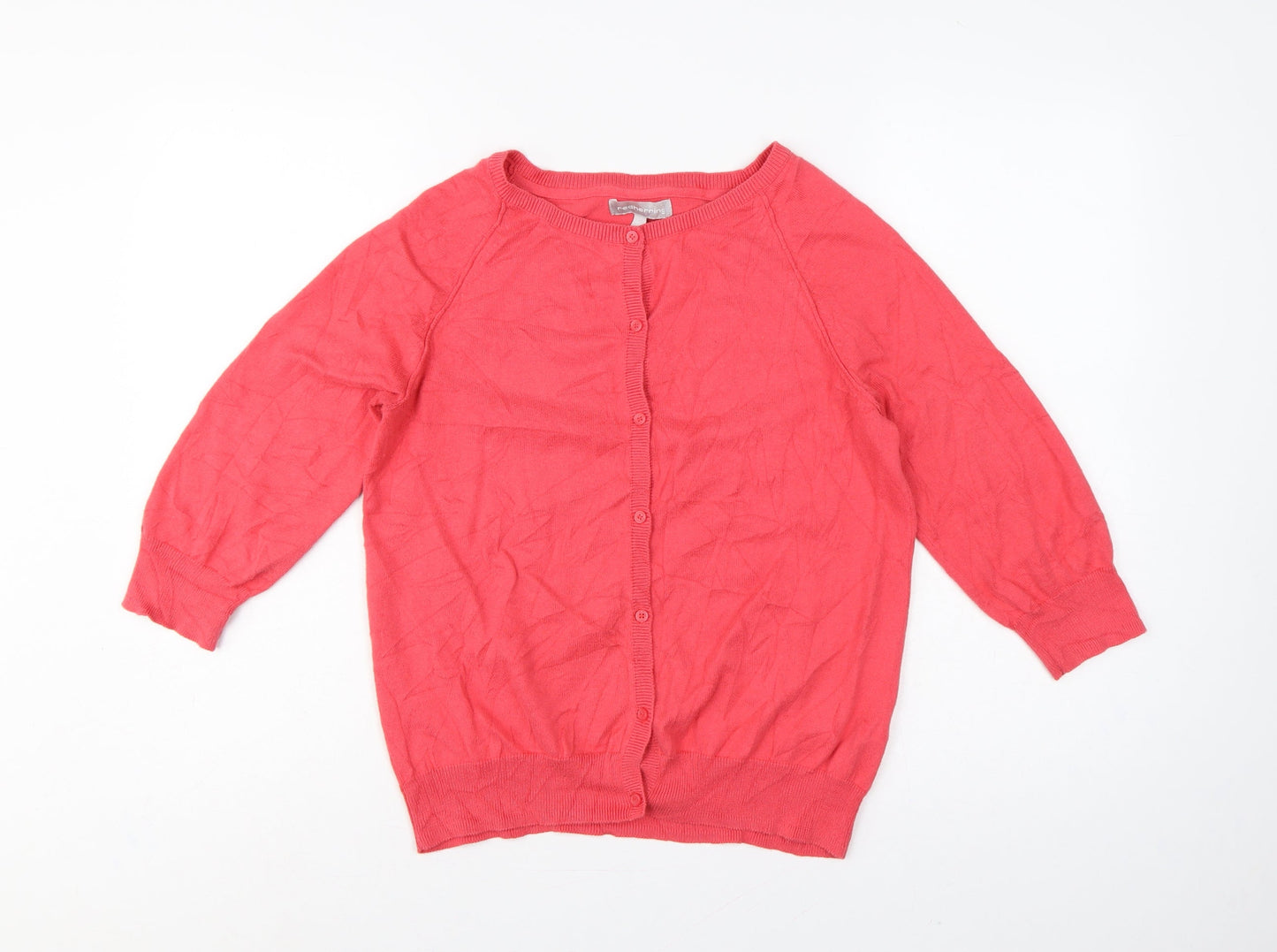 Red Herring Women’s Pink Size 14 Button Knit Cardigan Raglan Long Sleeve