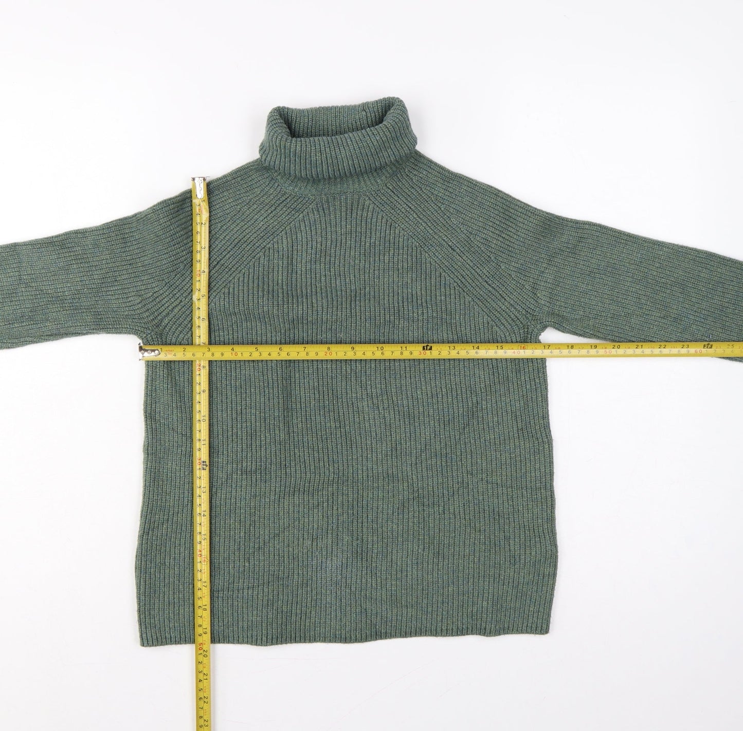 Marks and Spencer Women’s Green Roll Neck Rib Knit Jumper UK 4