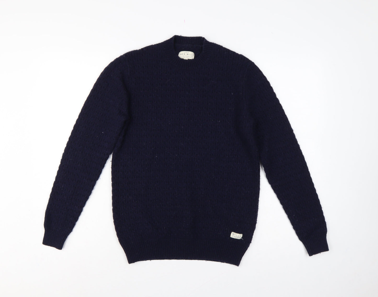 Jack Wills Men’s Blue S Lambswool Blend Crew Neck Pullover Jumper