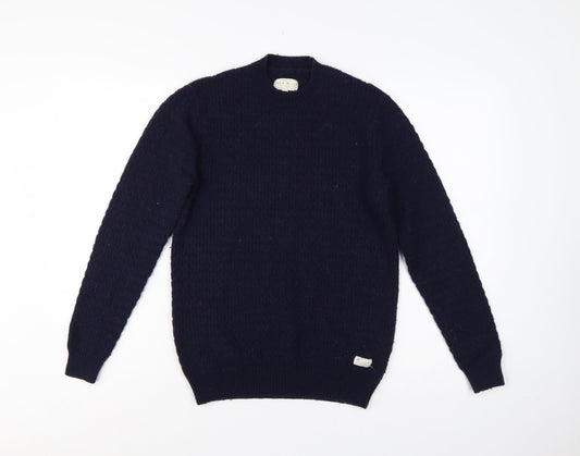 Jack Wills Men’s Blue S Lambswool Blend Crew Neck Pullover Jumper