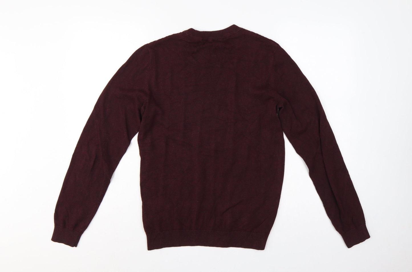 Jack & Jones Premium Men’s Burgundy XS Cable Knit Crew Neck Jumper