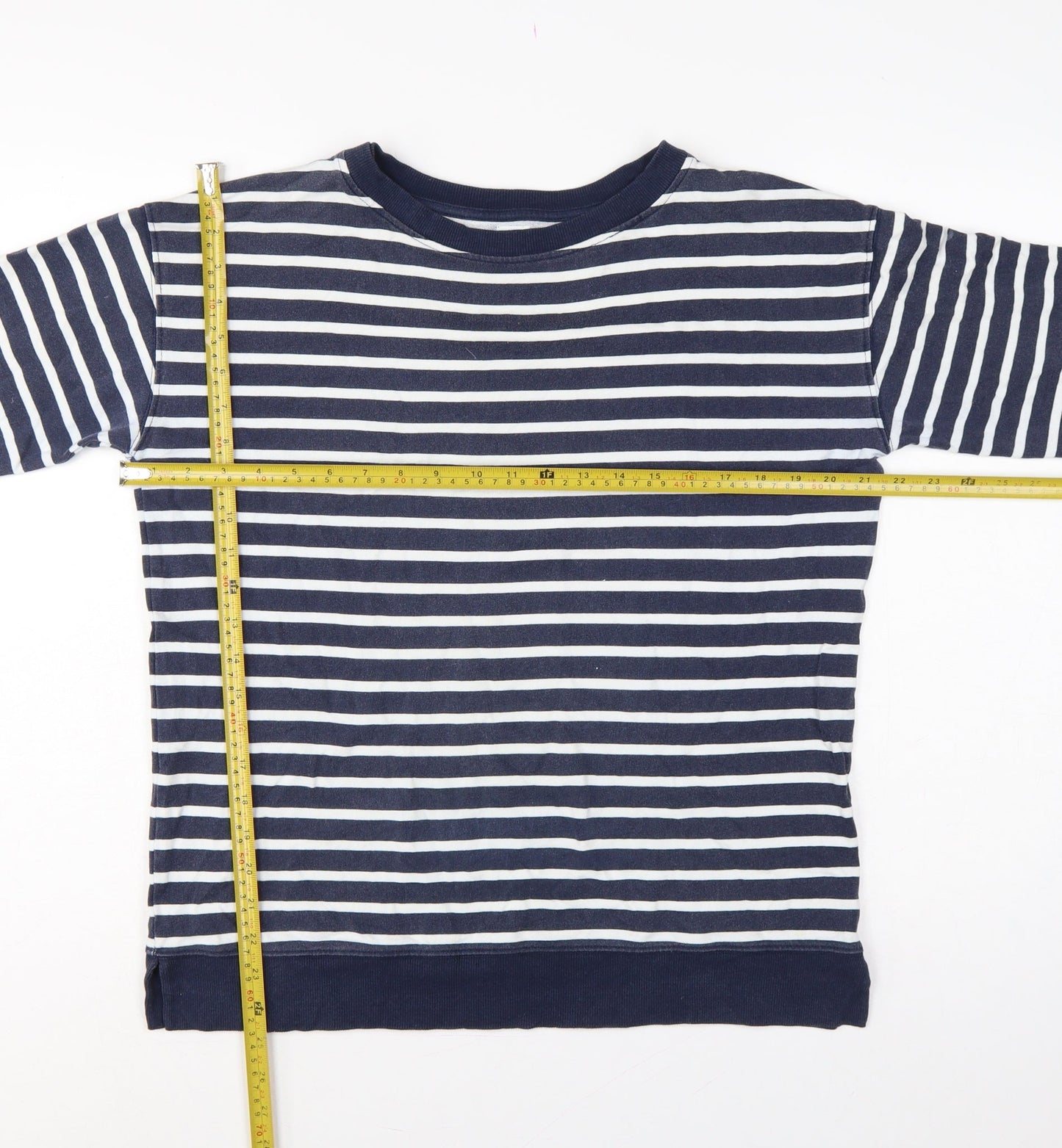 John Lewis Women’s Blue & White Striped Sweatshirt UK 10 Cotton Modal