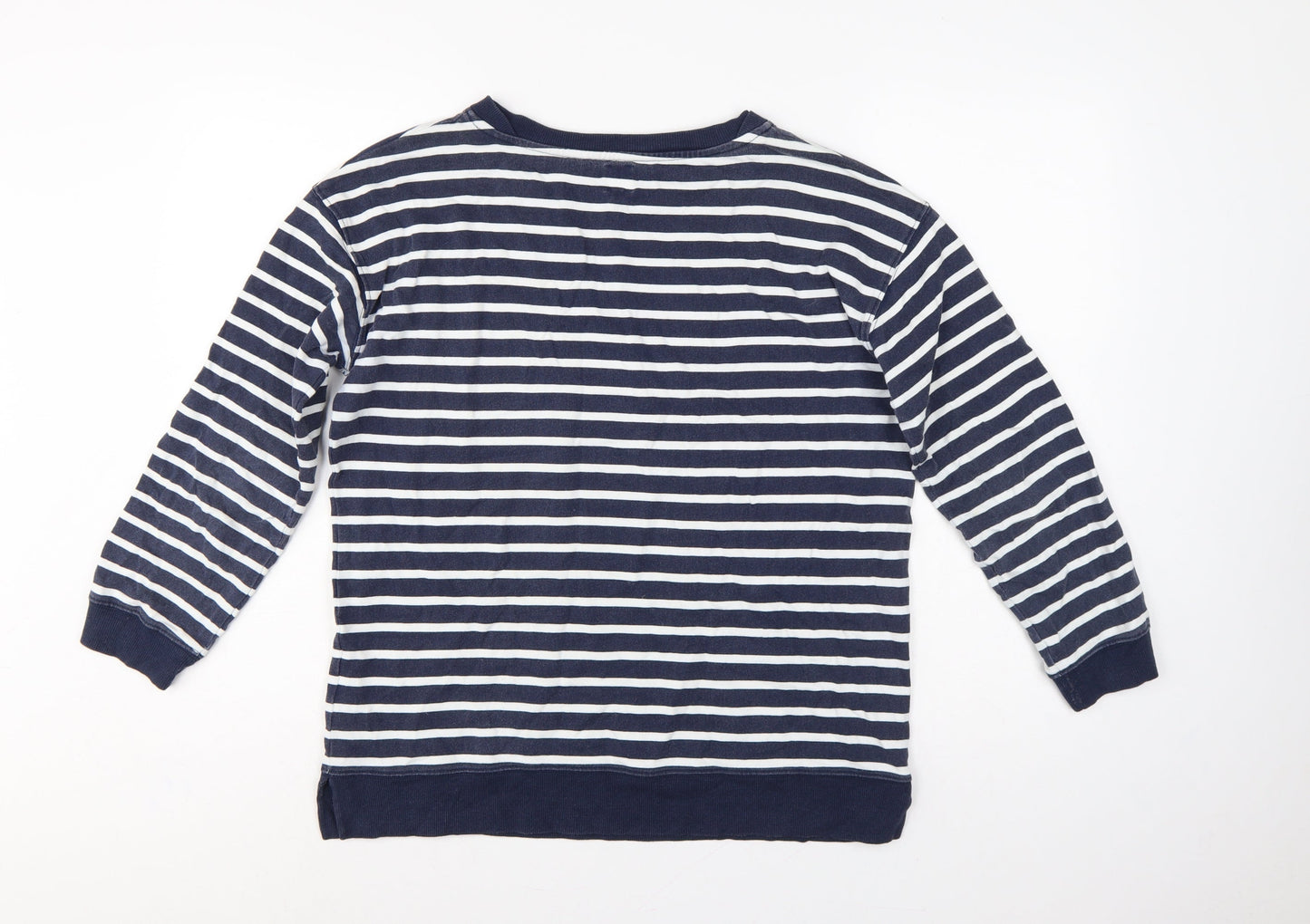 John Lewis Women’s Blue & White Striped Sweatshirt UK 10 Cotton Modal